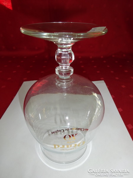 Talpas, öblös üvegpohár, Cognac OTARD XO felirattal, magassága 15 cm. Vanneki!