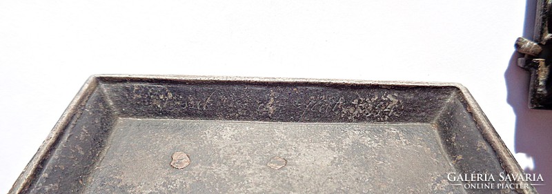 1854 Schossel cast iron match holder, forge