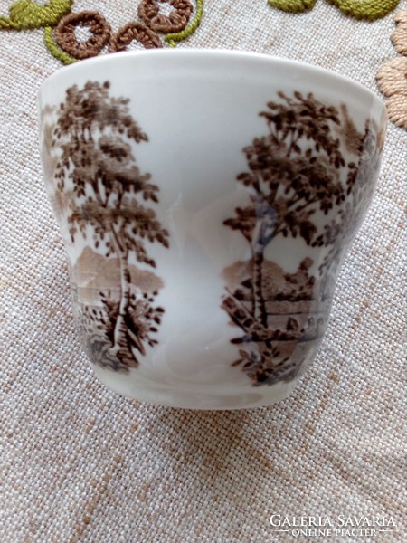 Reneszánsz kastély hattyúkkal mintás angol porcelán cukortartó