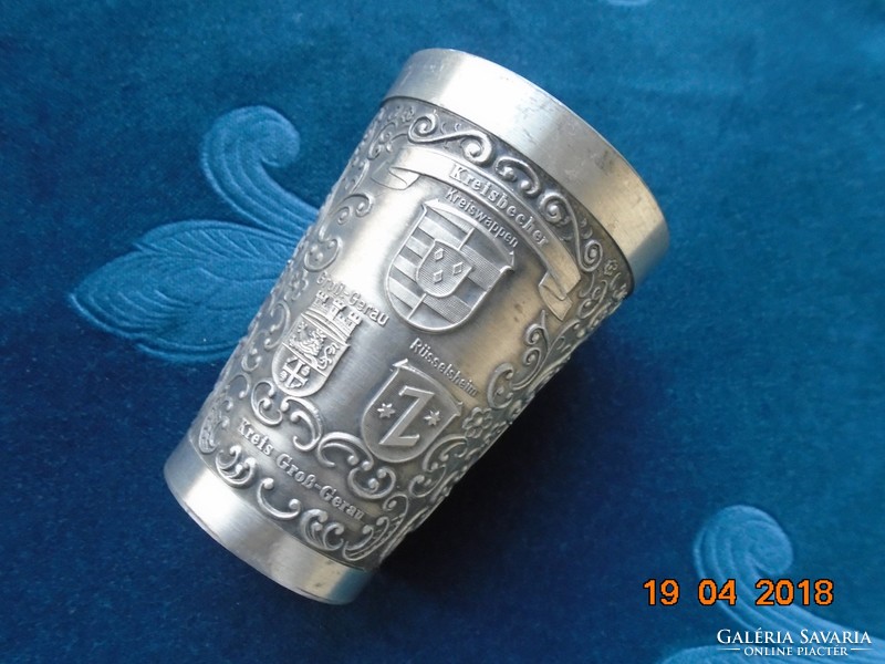 Embossed hand-engraved cup 95% pewter stuttgart