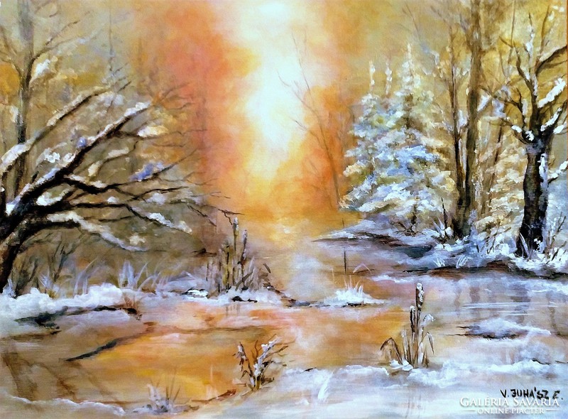 Winter glow 30x40cm, painting