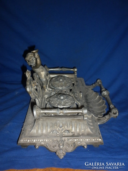 Antique metal putto statue figure inkstand