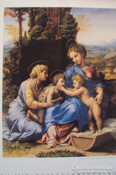 KÉPZŐMŰVÉSZETI naptár,híres reneszánsz festők festmény reprodukcióival.