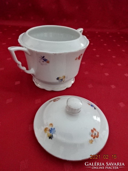 Zsolnay porcelain teapot with sugar bowl and sugar holder, antique, shield seal. He has!