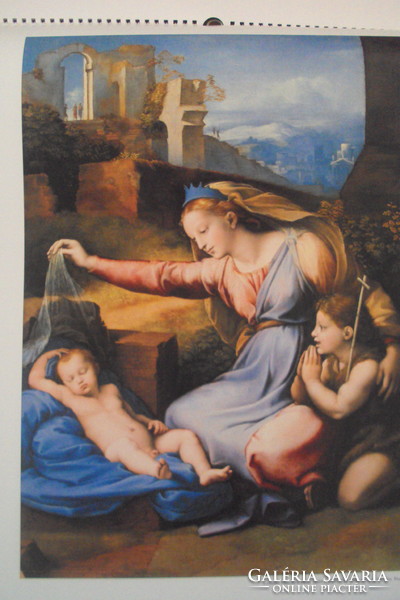 KÉPZŐMŰVÉSZETI naptár,híres reneszánsz festők festmény reprodukcióival.