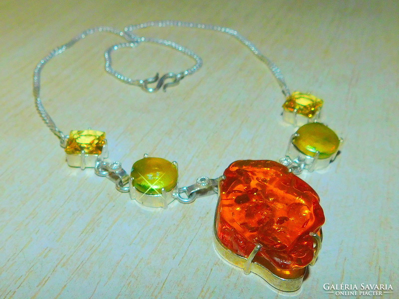 Crystal - Japanese biwa real pearl necklace