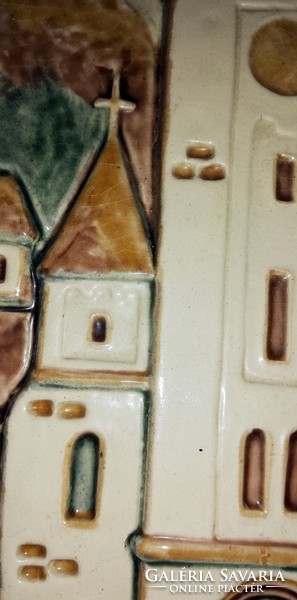 Nepomuki Szent János-templom Dunabogdány mázas kerámia falidísz