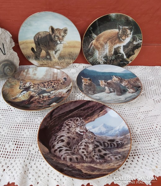 Beautiful wild small wonders of the wild charles frace lynx lion plate decorative plate collector