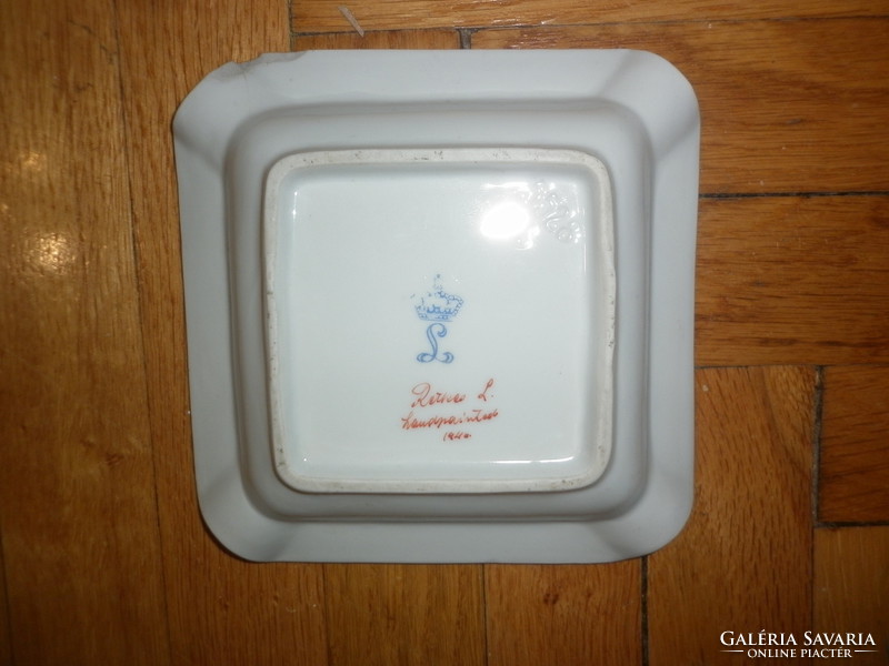 Old hand painted German porcelain ashtray