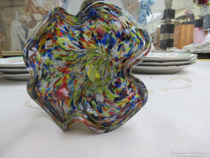 Ritka kéz formájú kézműves üveg váza
