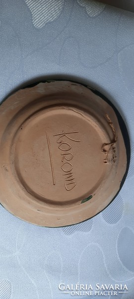 Korondi kerámia szarvas figurás falitányér