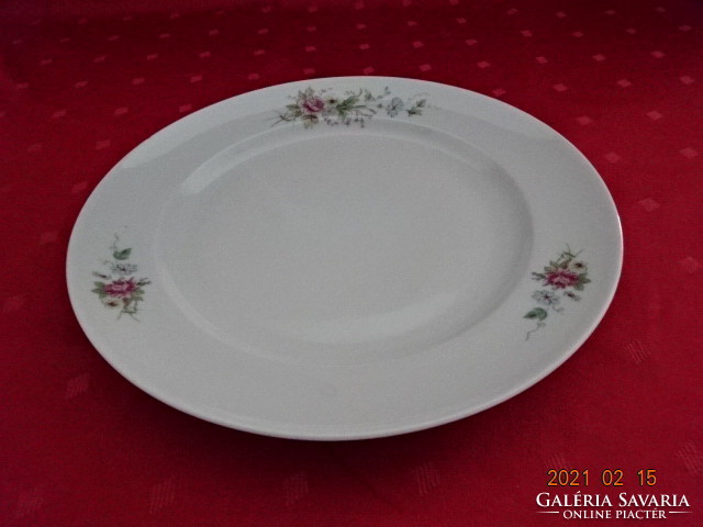 Lowland porcelain, flat plate with flower pattern, diameter 24 cm. He has!