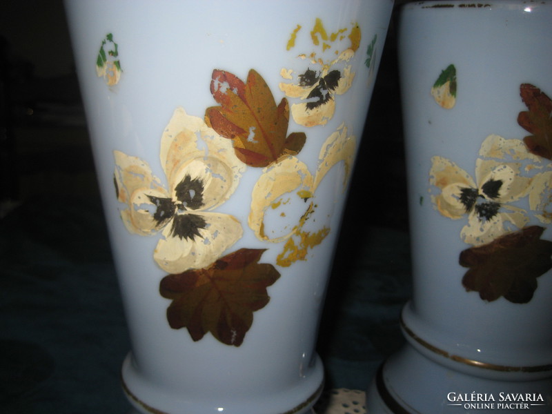 A pair of glass vases, made using a traditional, broken process, hand-painted, also sold individually