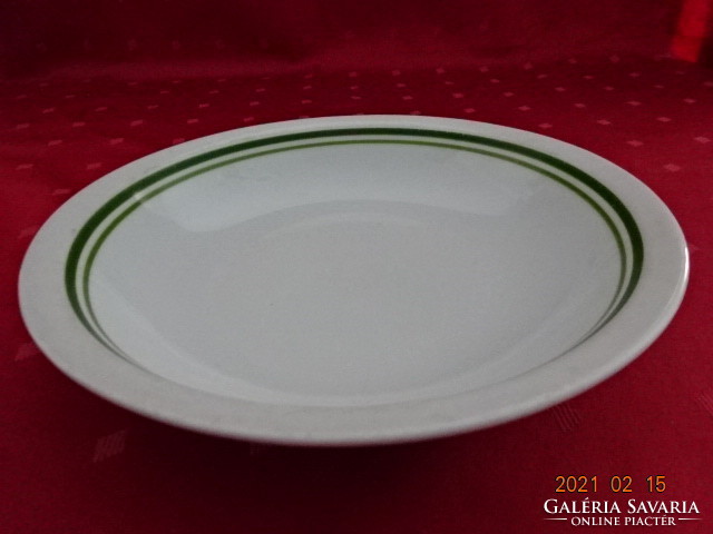 Lowland porcelain, green striped deep plate, diameter 21.5 cm. He has!