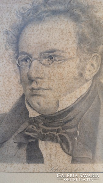 Antik metszet :Franz Schubert
