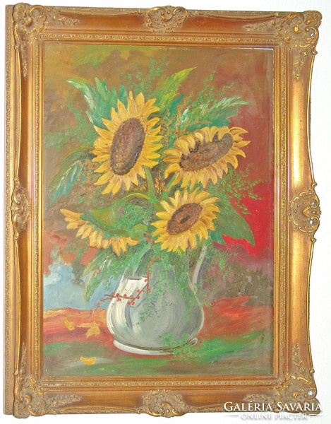 Virágcsendélet ismeretlen festőtől - csak a festmény, a keret nem része az eladásnak