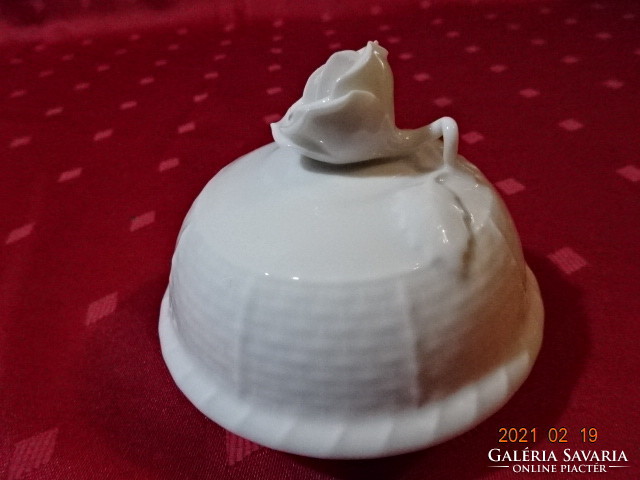 Herend porcelain, white teapot lid. He has!