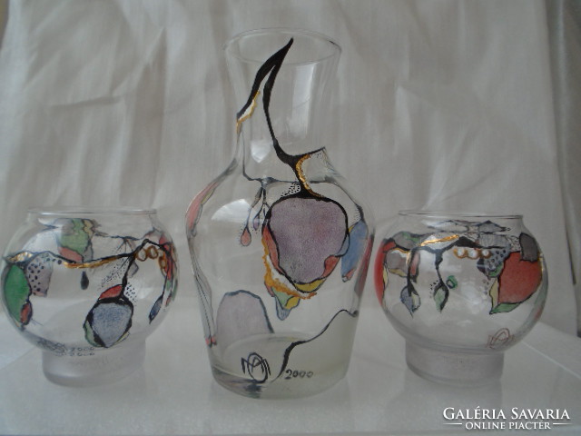 Tiffany? Set of 1 larger vase and two smaller ones each master marked in showcase condition100% hd