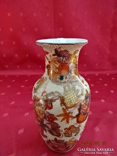 Kínai porcelán váza, kézzel festett, magassága 15 cm. Vanneki!