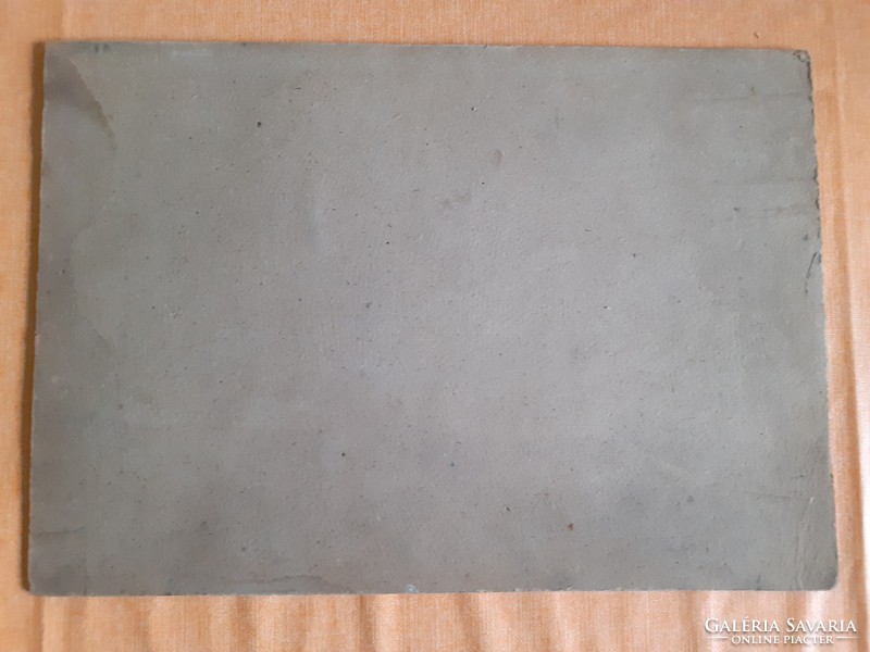 TANYAVILÁG, 1934 (olajfestmény 25x35 cm) régi darab a XX. sz. első feléből - síkság, alföld