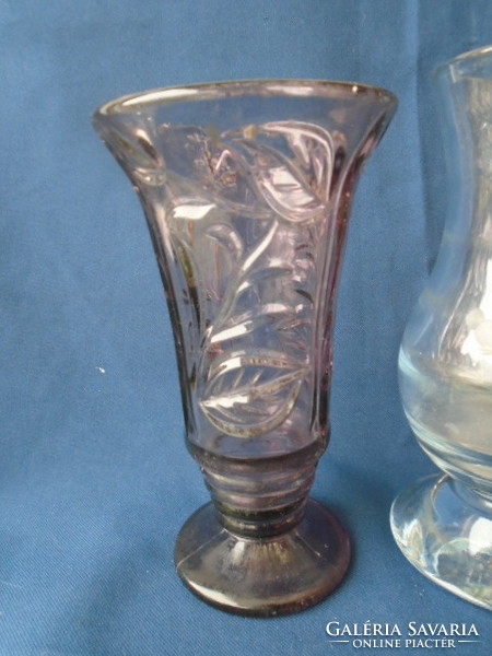 2 db antik váza kristály világoskék madarakkal díszitet másik Franciaorszból származik
