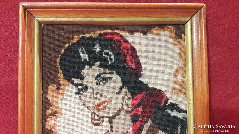 Gypsy girl with needle tapestry image