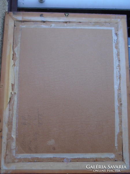 Nice condition wooden painting frame with glass and contemporary thick cardboard paper