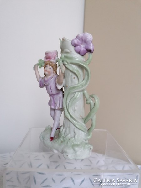 Különleges festett biszkvit szobor, illetve váza