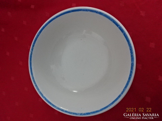 Zsolnay porcelán, kék csíkos leveses tálka, átmérője 17,5 cm. Vanneki!