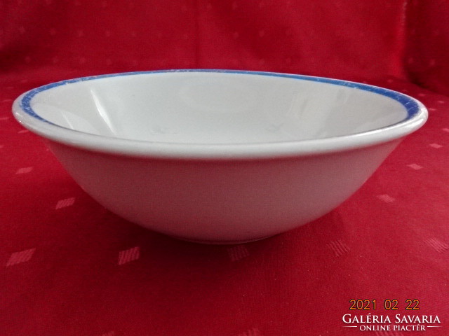 Zsolnay porcelán, kék csíkos leveses tálka, átmérője 17,5 cm. Vanneki!