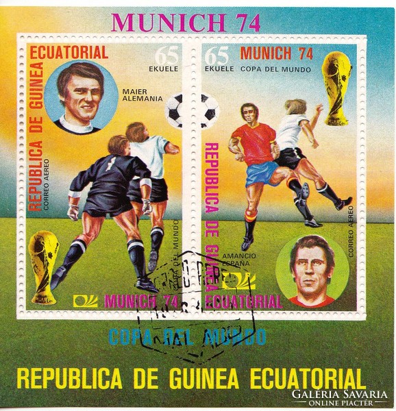 Egyenlítői-Guinea légiposta bélyeg blokk 1974