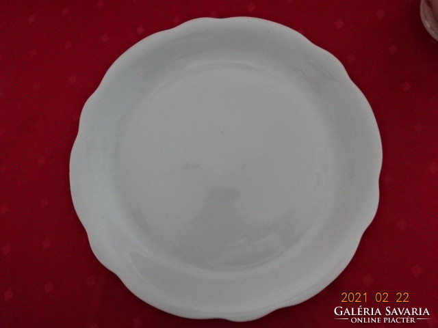 Zsolnay porcelain, antique, white, round meat bowl, diameter 30 cm. The edge is snapped off!