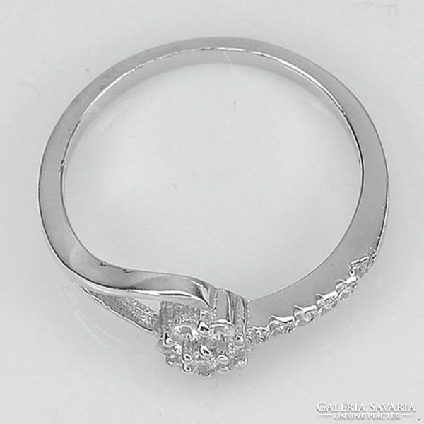 Genuine genuine 925 sterling silver ring with diamond glitter zircons 1.48g (16.5mm)