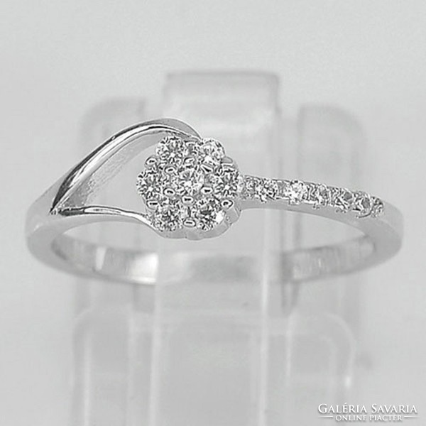 Genuine genuine 925 sterling silver ring with diamond glitter zircons 1.48g (16.5mm)