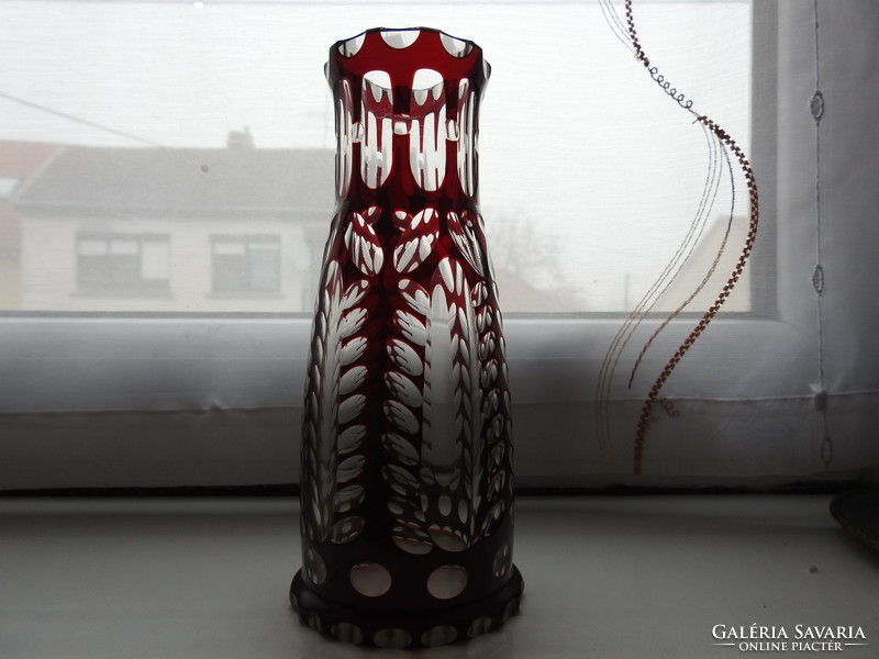 Polished vase in old purple lead crystal