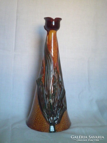Pápai kata Art Nouveau majolica fiber vase ceramic 33 cm
