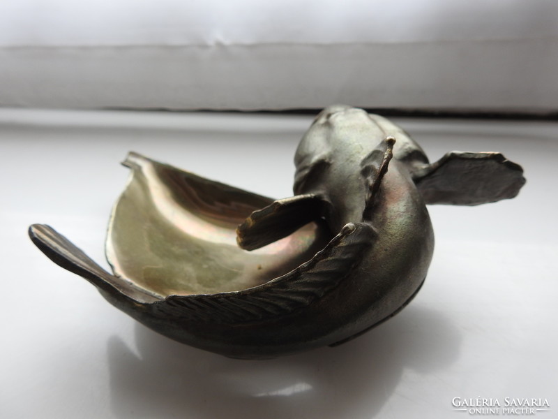 Old - marked - metal catfish - shaped ashtray - ashtray