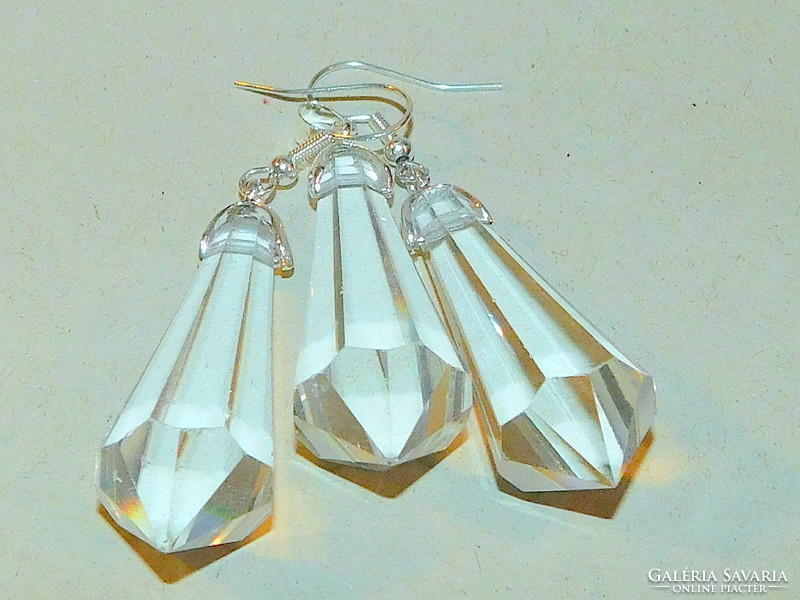Clear white giant crystal drop jewelry set