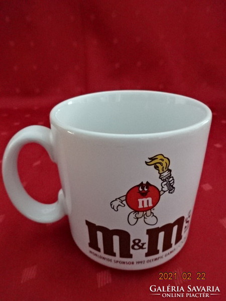 English porcelain glass with the inscription m & m, s, made for the 1992 Olympic Games. He has!
