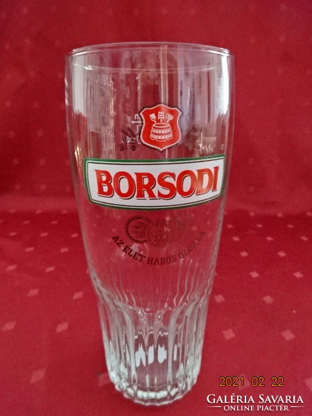 Beer glass, half liter, with Borsod inscription, height 19 cm. He has!