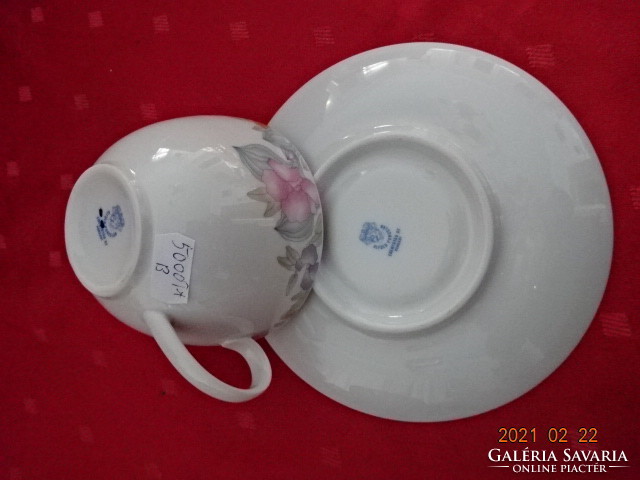 Alföldi porcelán, virágmintás teáscsésze + alátét. Alátét átmérője: 15,5 cm. Vanneki!