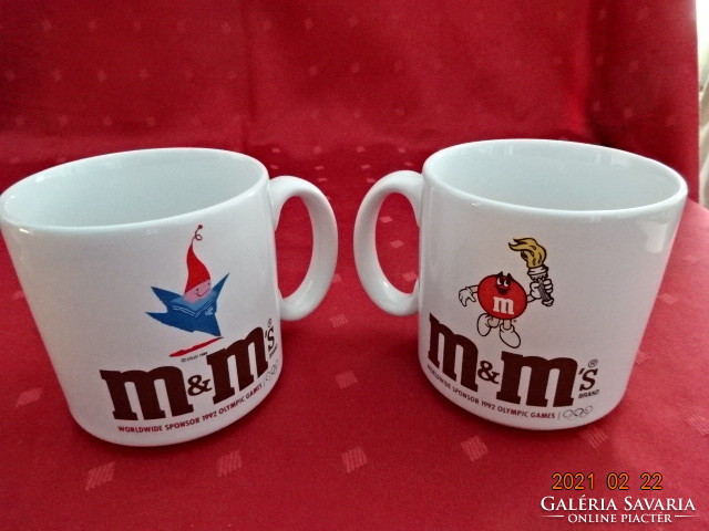 Angol porcelán pohár, m & m ,s felirattal, 1992-es olimpiai játékokra készült. Vanneki!