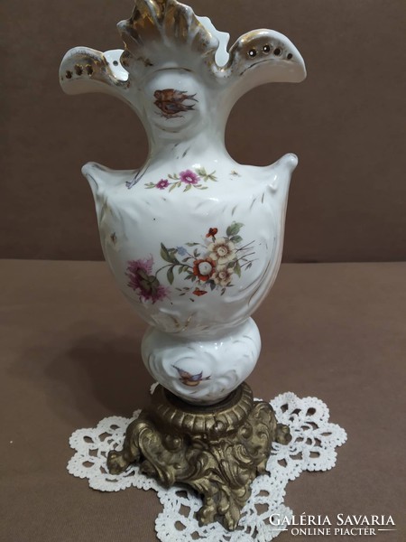 Negotiable! Antique porcelain faience vase with baroque base, circa 1890-1900