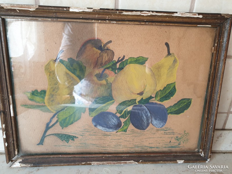 Antique painting frame for sale! Signed painting for sale!