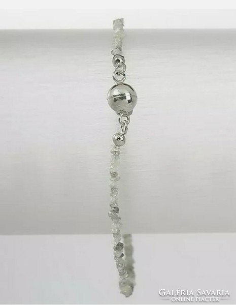 Diamond Splitter Genuine Gemstone Bracelet in Sterling Silver / 925 / with New