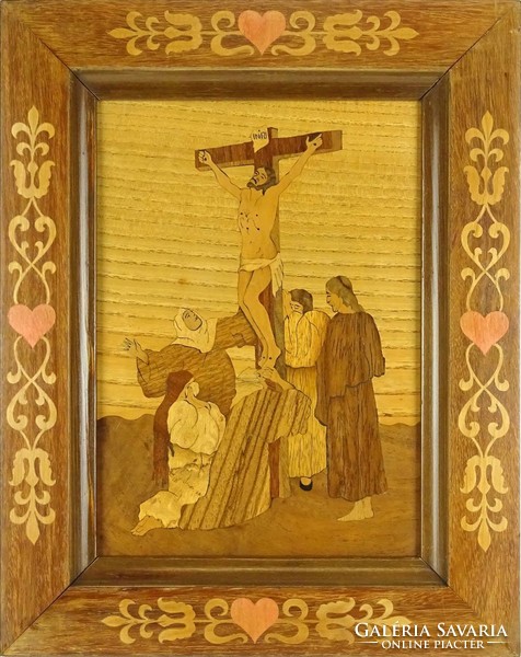 1D415 Kerezett Jézus intarziakép 38 x 30 cm