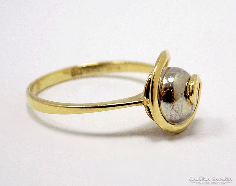 Kő nélküli sárga-fehér arany gyűrű (ZAL-Au96468)