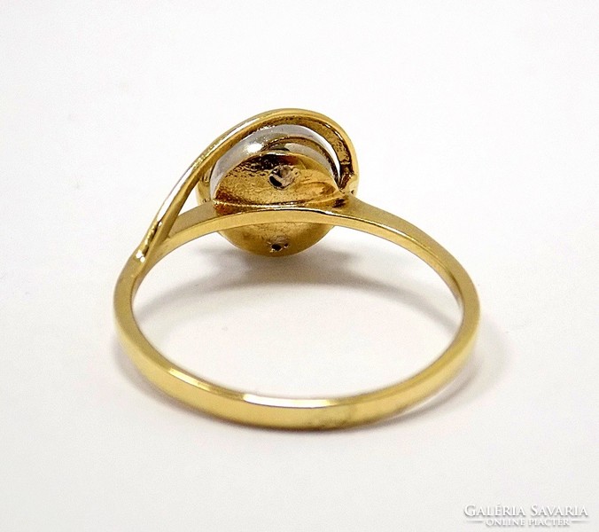 Kő nélküli sárga-fehér arany gyűrű (ZAL-Au96468)