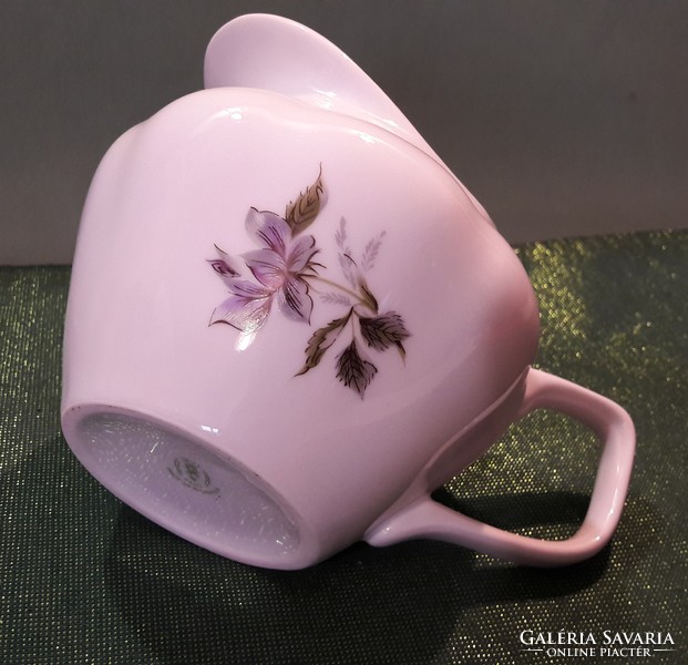 Floral porcelain pourer and sugar bowl