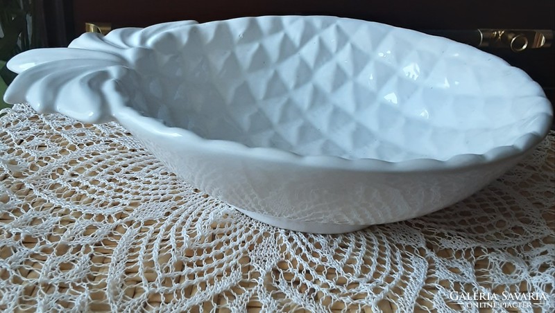 Ceramic bowl, serving, centerpiece, fruit plate, 26 x 18 cm, flawless, gorgeous white